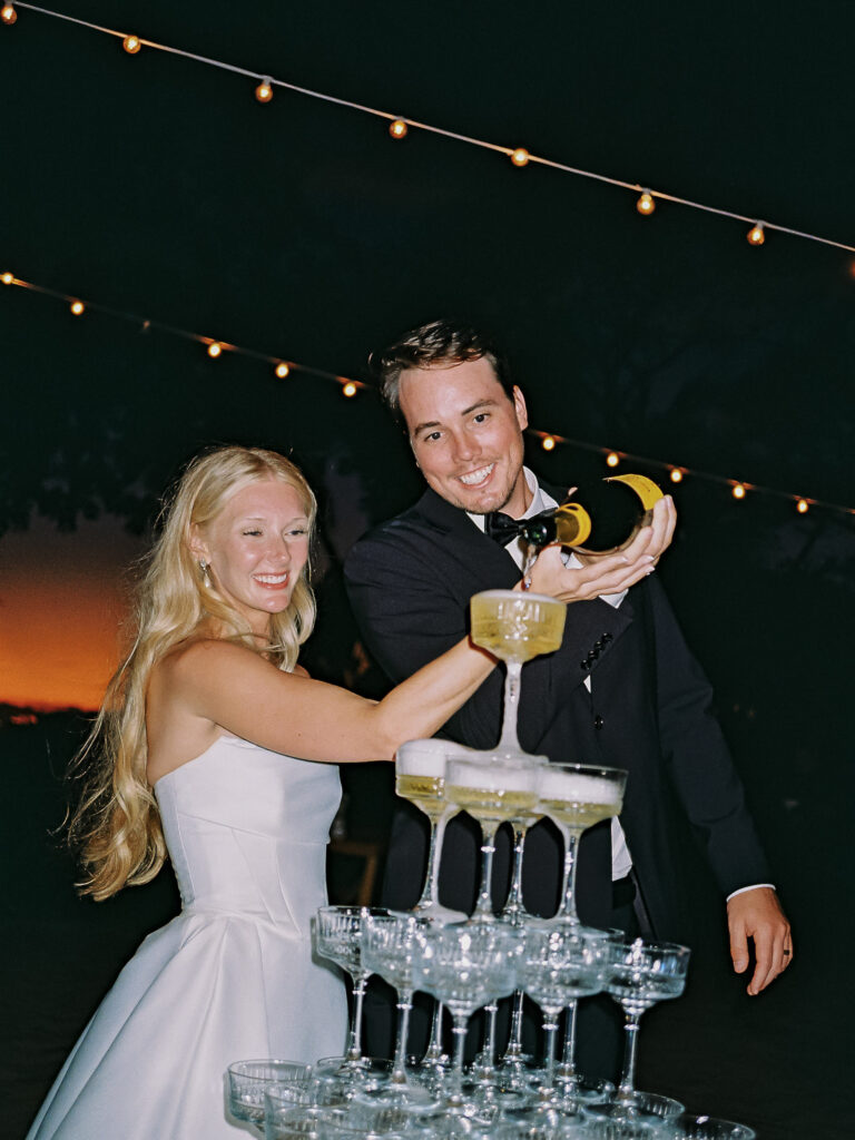 Champagne-tower-at-maui-wedding